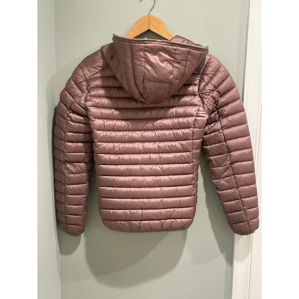 Save The Duck Kids Ultra Light‎ Puffer Jacket Mauve Pink Hooded Size 14